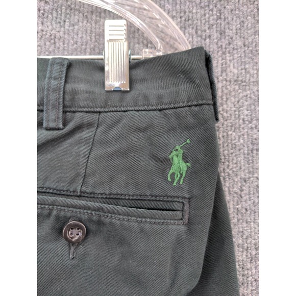 Mens Polo by Ralph Lauren Preston Pants Size 35x32 Black Green Pony SEE DESC - Picture 7 of 12